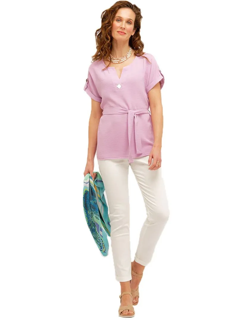 Discount Tunique fluide parme Chemisiers & Blouses|Hauts
