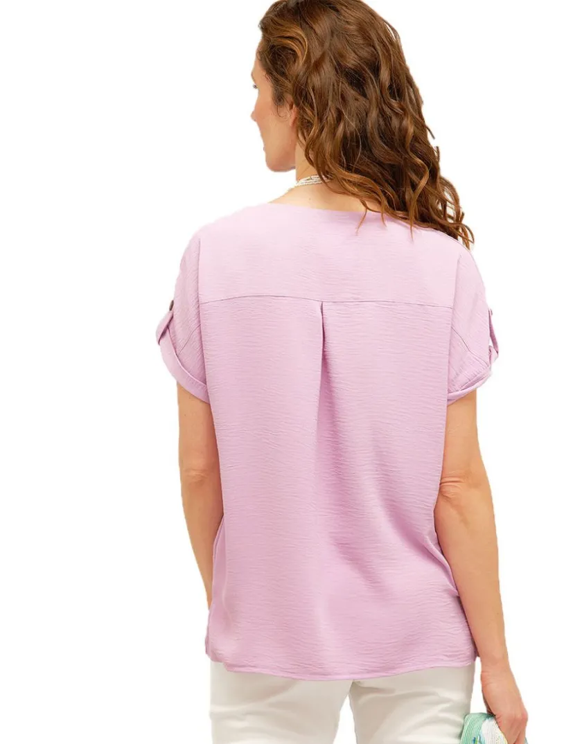 Discount Tunique fluide parme Chemisiers & Blouses|Hauts