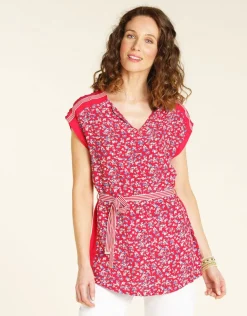 Fashion Tunique imprimée rouge Chemisiers & Blouses|Hauts