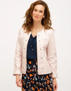Sale Veste 100% cuir rose pale Habillées|Vestes