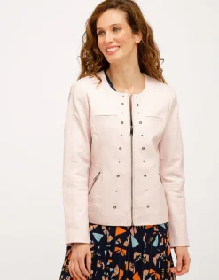 Sale Veste 100% cuir rose pale Habillées|Vestes