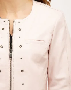 Sale Veste 100% cuir rose pale Habillées|Vestes