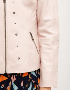 Sale Veste 100% cuir rose pale Habillées|Vestes
