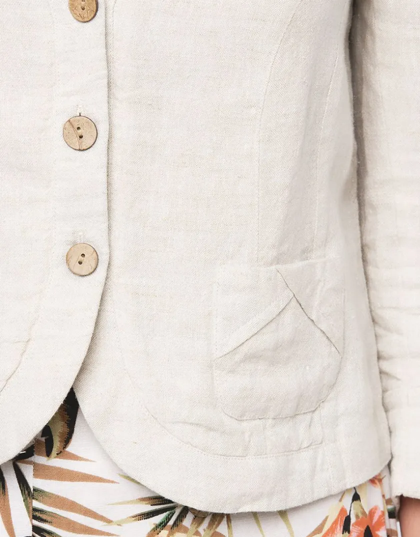 Best Veste 100% lin beige Habillées|Vestes