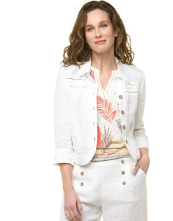 Sale Veste 100% lin blanc Habillées|Vestes