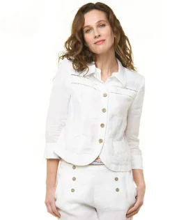 Sale Veste 100% lin blanc Habillées|Vestes