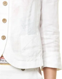 Sale Veste 100% lin blanc Habillées|Vestes