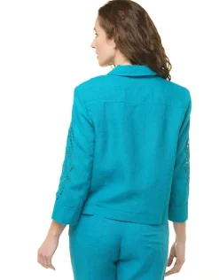 Sale Veste 100% lin bleu Habillées|Vestes