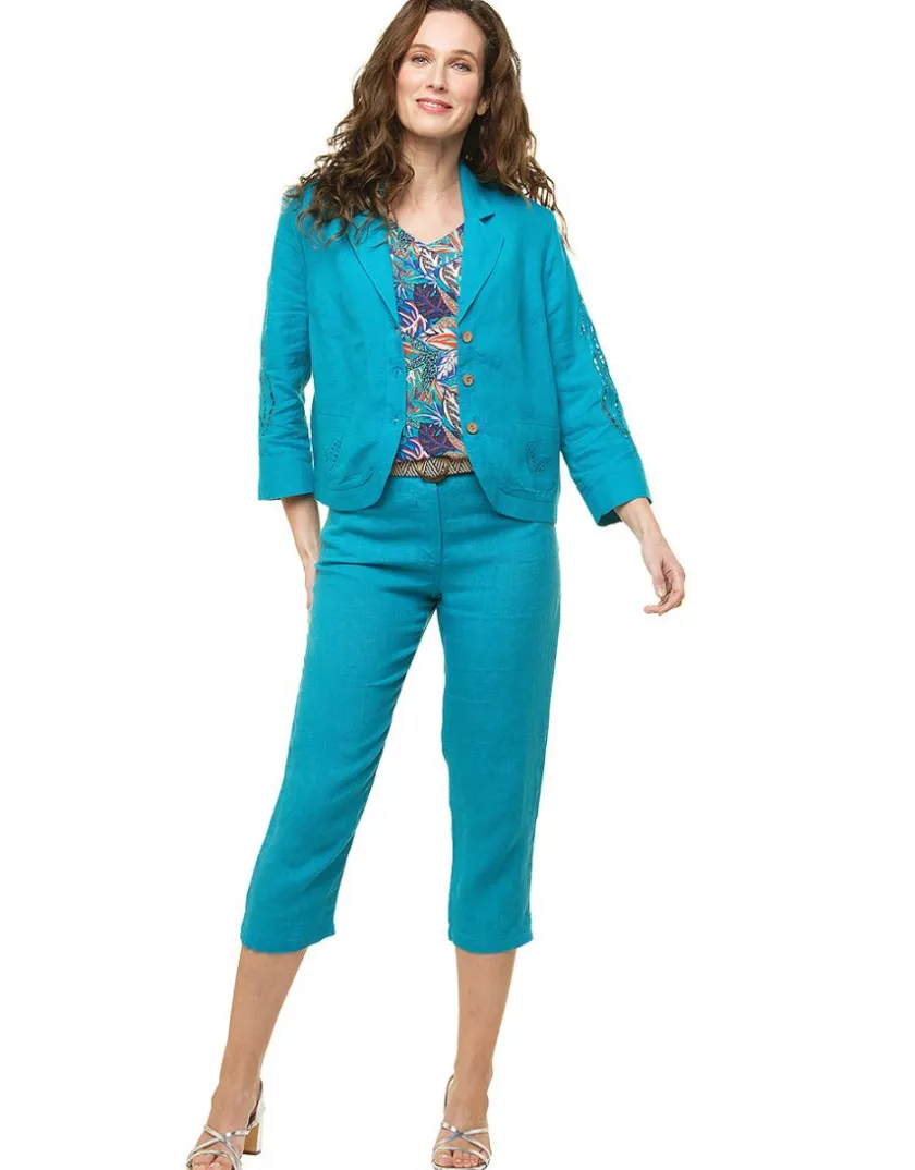 Sale Veste 100% lin bleu Habillées|Vestes