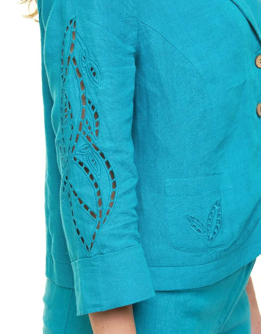 Sale Veste 100% lin bleu Habillées|Vestes