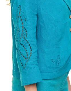 Sale Veste 100% lin bleu Habillées|Vestes