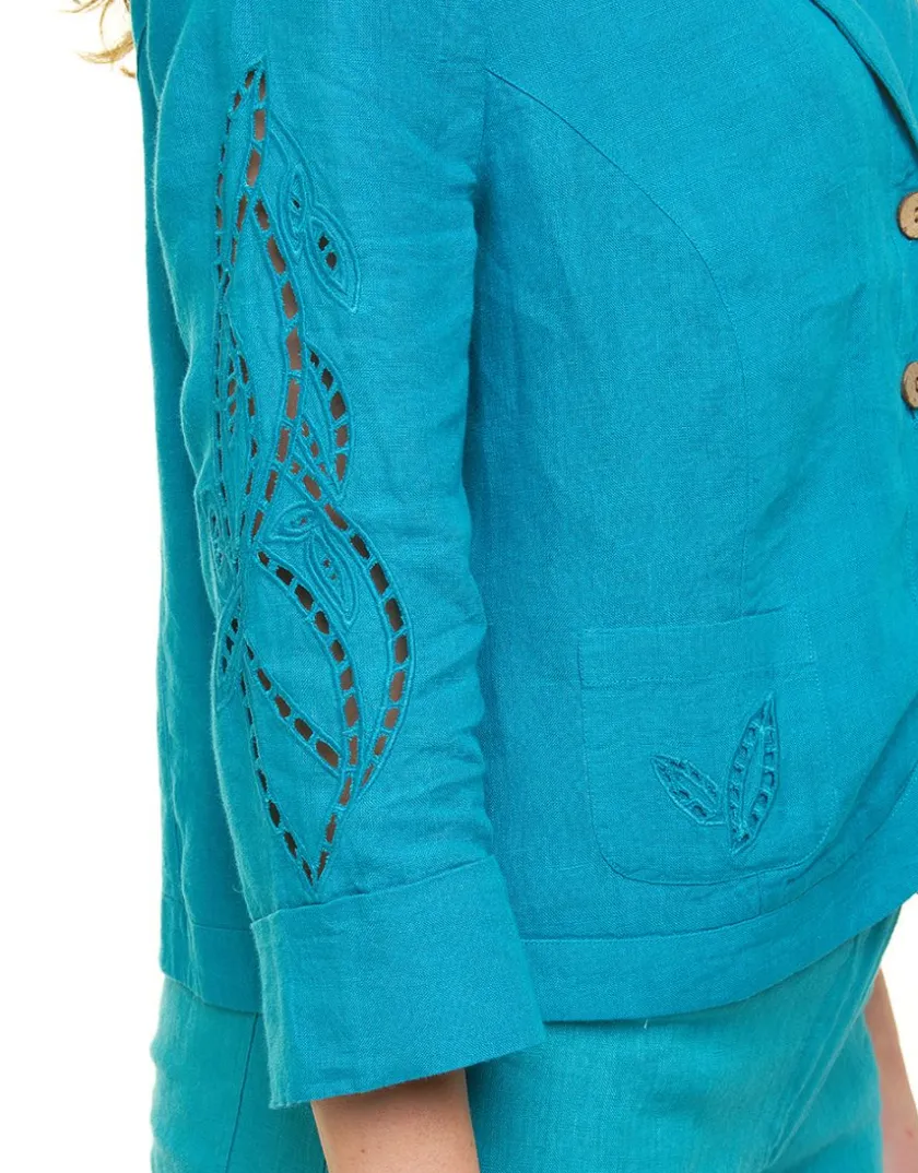 Sale Veste 100% lin bleu Habillées|Vestes