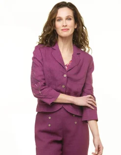 Discount Veste 100% lin violet Habillées|Vestes