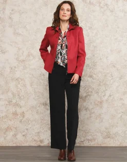Hot Veste aspect daim rouge Habillées|Vestes