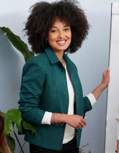 Online Veste aspect suédine vert Habillées|Vestes