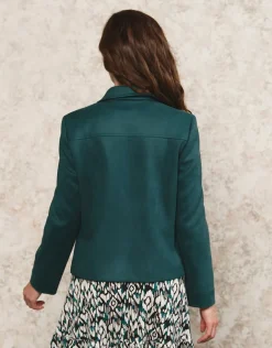 Online Veste aspect suédine vert Habillées|Vestes