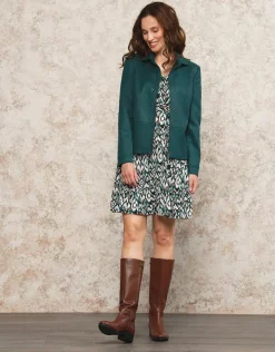 Online Veste aspect suédine vert Habillées|Vestes