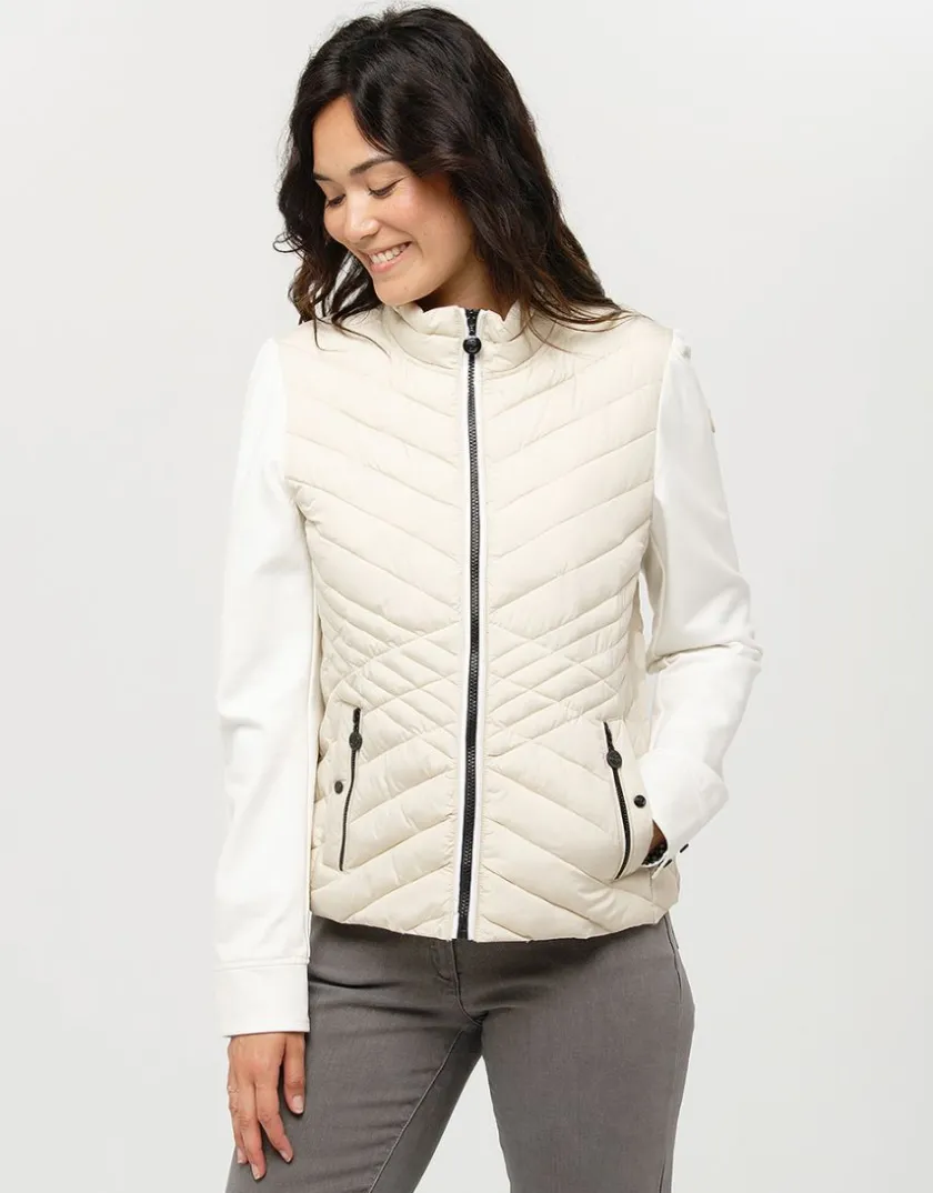 Sale Veste beige bi-matière Casual|Vestes