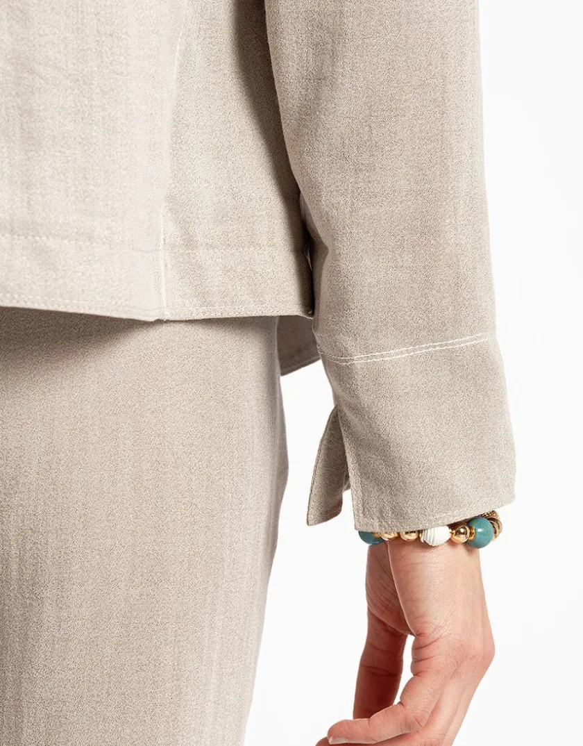 Online Veste beige col tailleur Habillées|Vestes