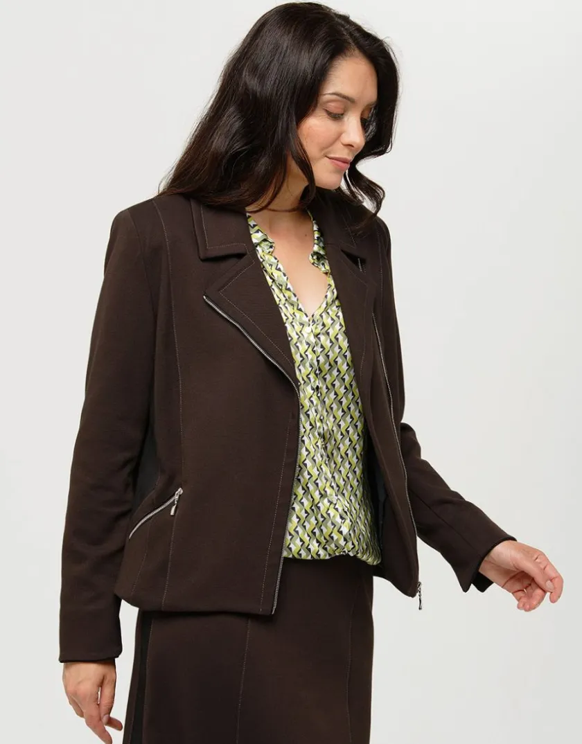 Online Veste bi-matière marron Habillées|Vestes