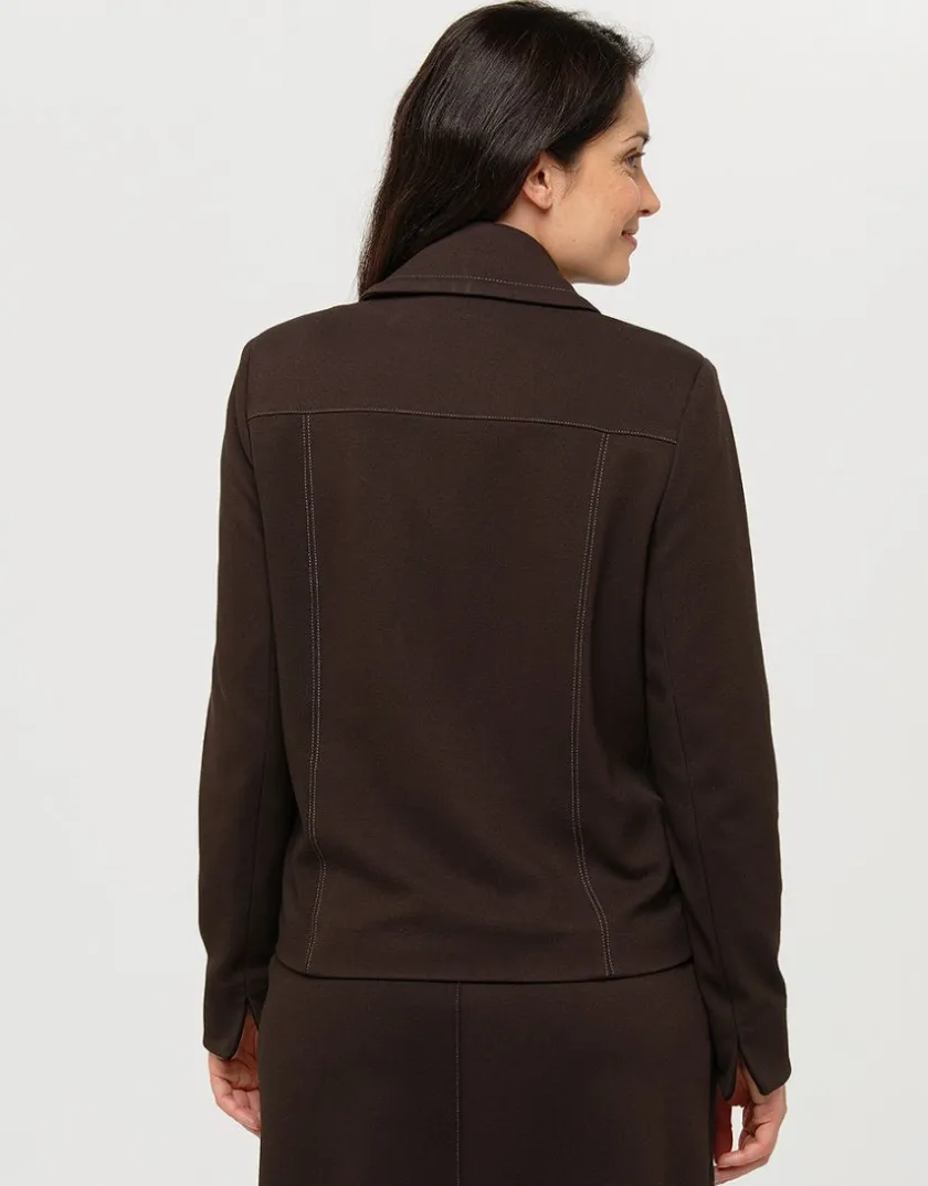 Online Veste bi-matière marron Habillées|Vestes