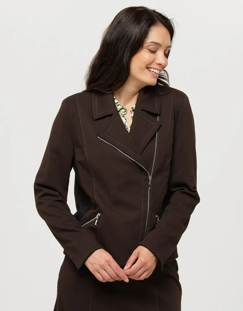Online Veste bi-matière marron Habillées|Vestes