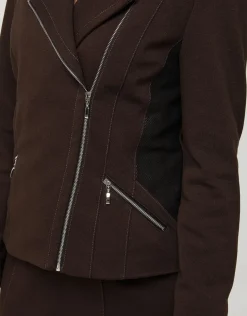 Online Veste bi-matière marron Habillées|Vestes