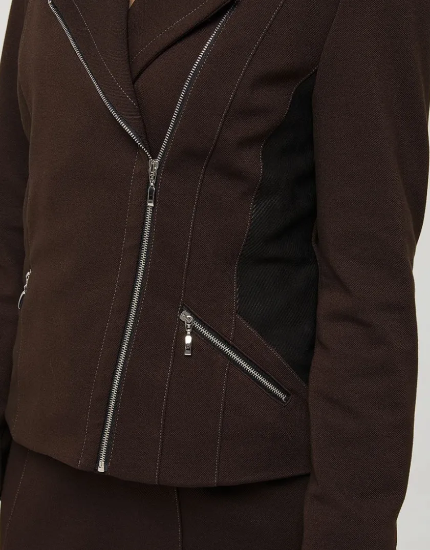 Online Veste bi-matière marron Habillées|Vestes