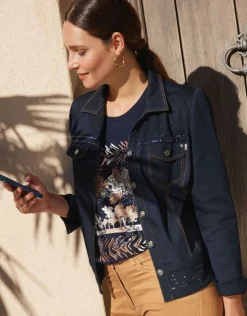 Hot Veste bleu denim Casual|Vestes