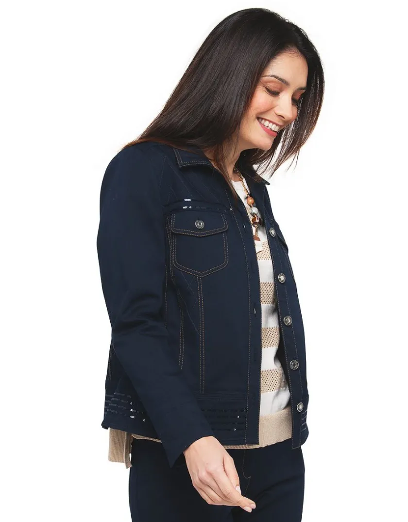 Hot Veste bleu denim Casual|Vestes