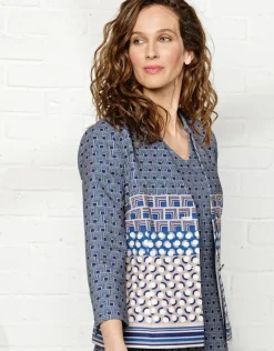 Outlet Veste bleue géométrique Habillées|Vestes