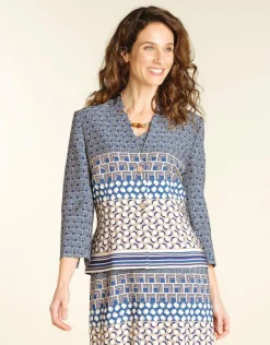 Outlet Veste bleue géométrique Habillées|Vestes