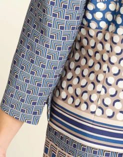 Outlet Veste bleue géométrique Habillées|Vestes
