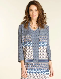 Outlet Veste bleue géométrique Habillées|Vestes