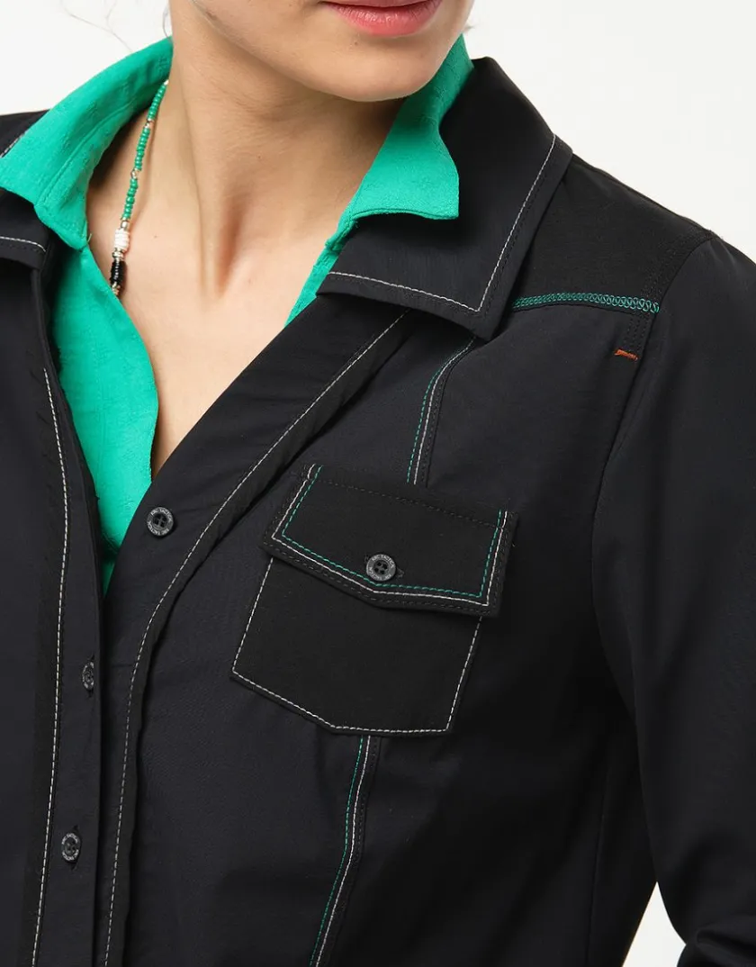 New Veste chemise noire Habillées|Vestes