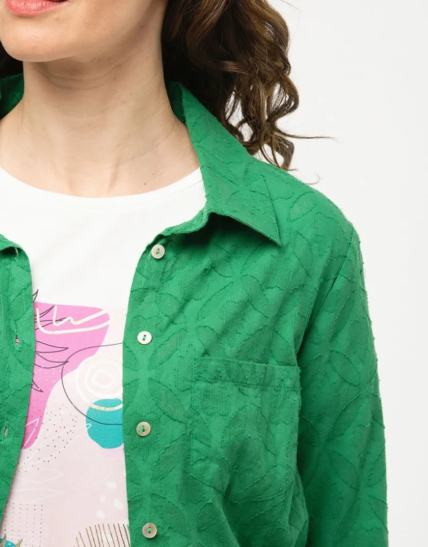 Hot Veste chemise verte Chemisiers & Blouses|Hauts