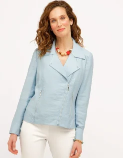 Hot Veste chic bleu ciel Habillées|Vestes