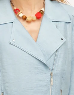 Hot Veste chic bleu ciel Habillées|Vestes