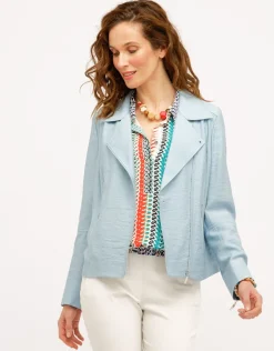 Hot Veste chic bleu ciel Habillées|Vestes