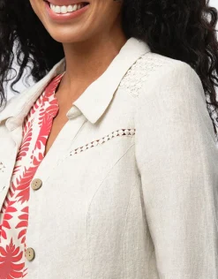 Discount Veste chic lin beige Habillées|Vestes