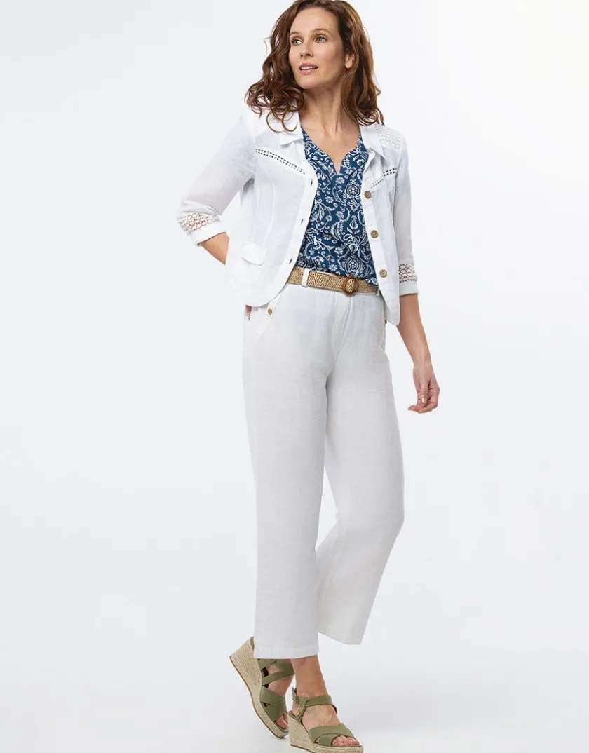 Hot Veste chic lin blanc Habillées|Vestes