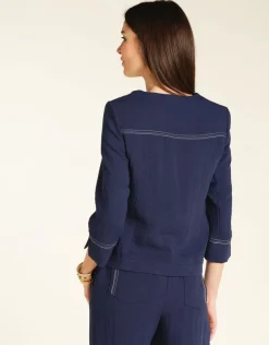 New Veste chic marine Habillées|Vestes