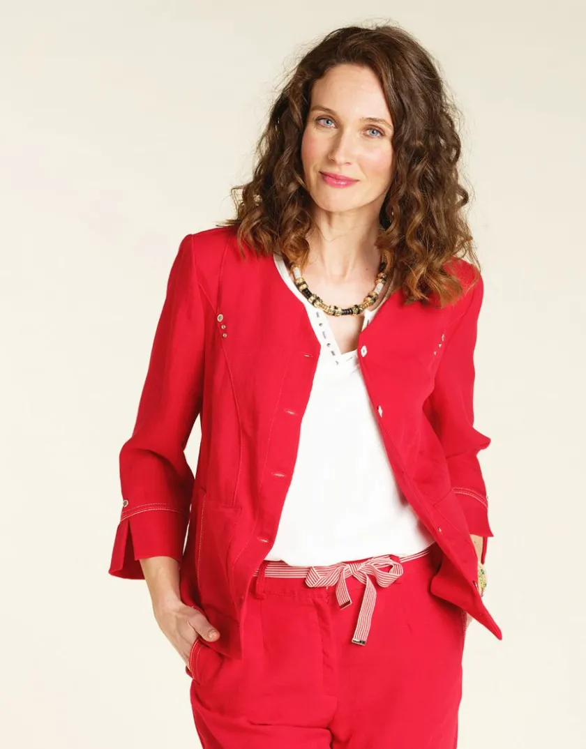 New Veste chic rouge Habillées|Vestes