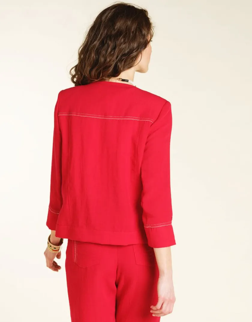New Veste chic rouge Habillées|Vestes