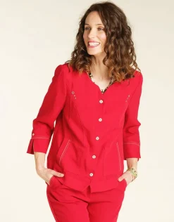 New Veste chic rouge Habillées|Vestes
