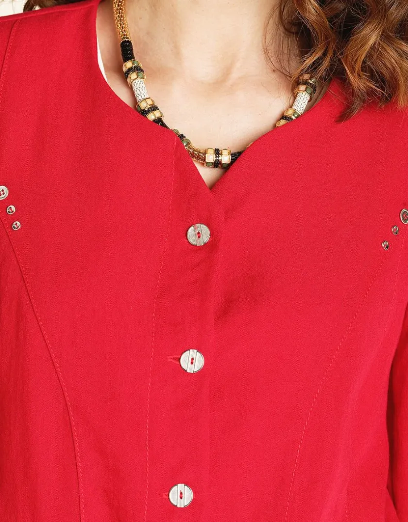 New Veste chic rouge Habillées|Vestes
