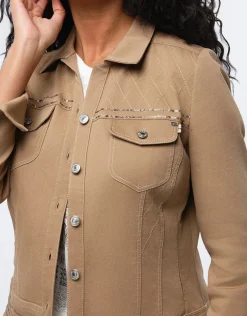 Fashion Veste coton beige Casual|Vestes