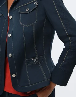 Best Veste coton bleu marine Casual|Vestes