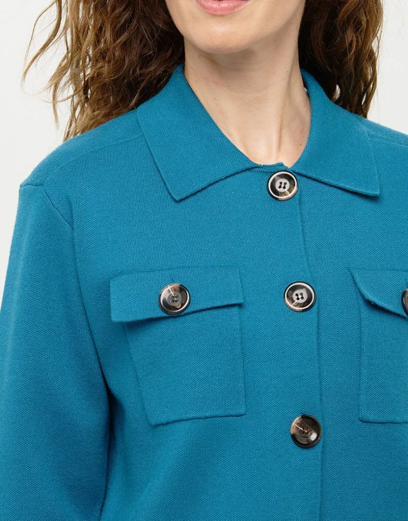 Best Veste courte maille bleu Casual|Vestes