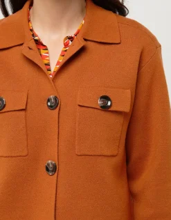 Sale Veste courte maille camel Casual|Vestes